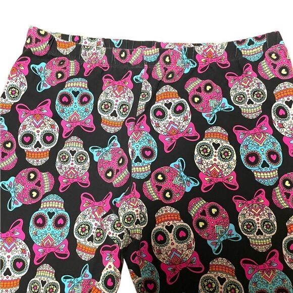 No Boundaries Neon Skull Leggings 2X - Picture 4 of 6